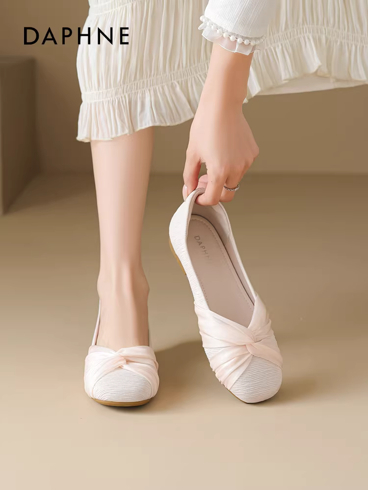 Giày bệt Daphne kiểu Pháp mùa thu mới 2025 dành cho nữ, đế mềm, kiểu Mary Jane, dành cho mẹ