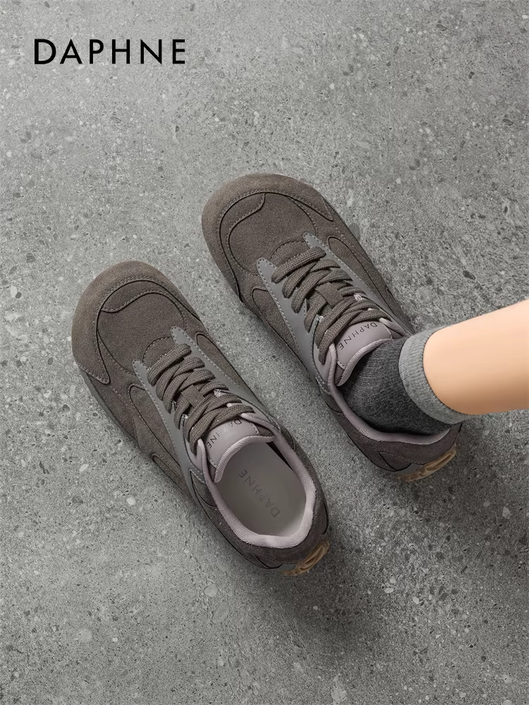 Giày thể thao nữ Daphne màu tím, mùa đông 2025, đế mềm, không mỏi chân, kiểu retro, phong cách thường ngày