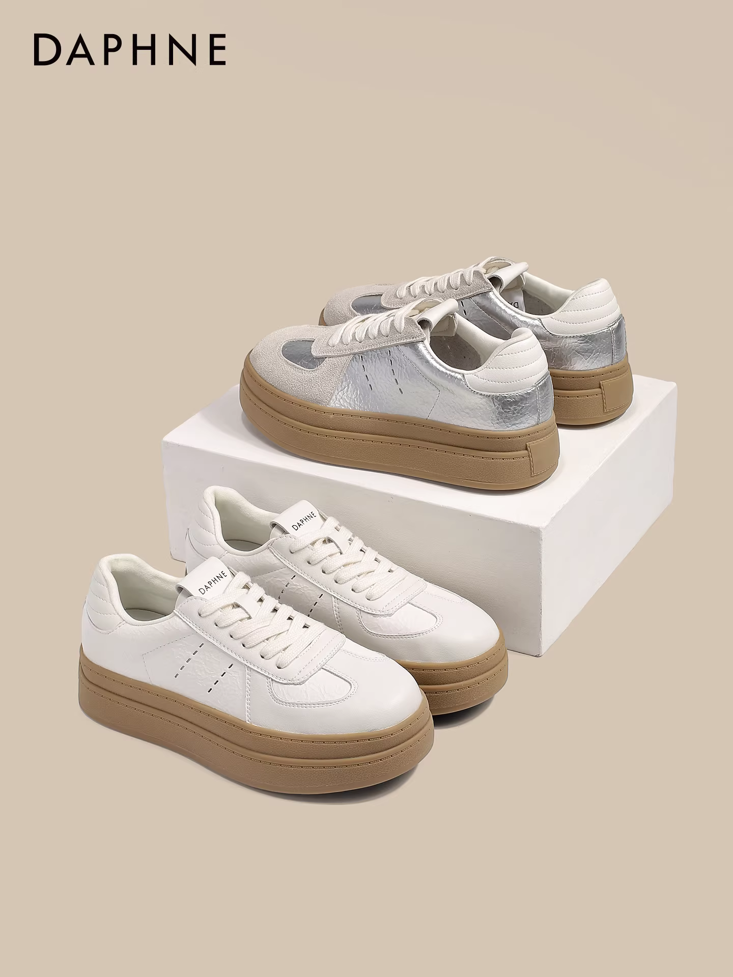 Giày tập Daphne dành cho nữ, giày thể thao nữ đế dày mùa thu mới 2025, giày thể thao tăng chiều cao, kiểu dáng năng động.