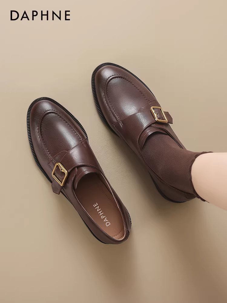 Giày Loafer mũi nhọn Daphne dành cho nữ 2025, giày bệt nữ kiểu Anh, giày da nhỏ nữ, giày đen nữ