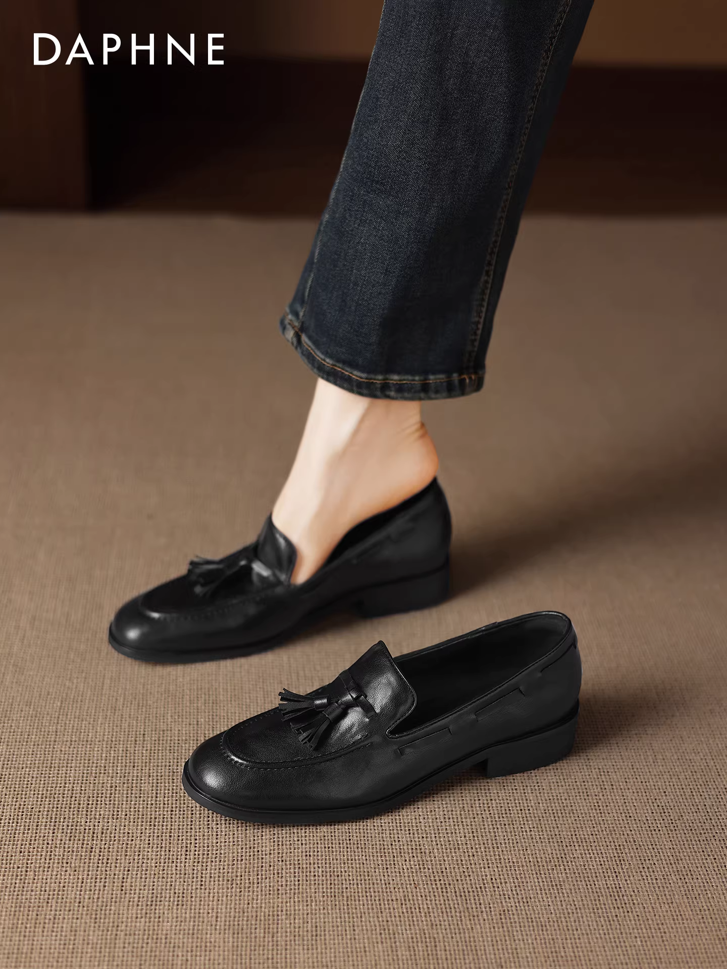 Giày bệt Daphne kiểu dáng mới 2025 dành cho nữ, siêu mềm mại, thoải mái, phong cách Anh, giày da nhỏ, giày lười đi làm, đế mềm