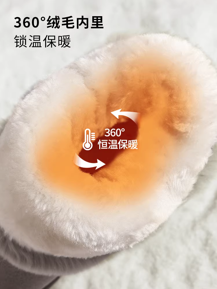 Giày bốt đi tuyết đế dày Daphne dành cho nữ 2025, giày bốt da thật mùa đông mới có lớp lót lông mềm, dày dặn và ấm áp, giày bông cỡ lớn vùng Đông Bắc.