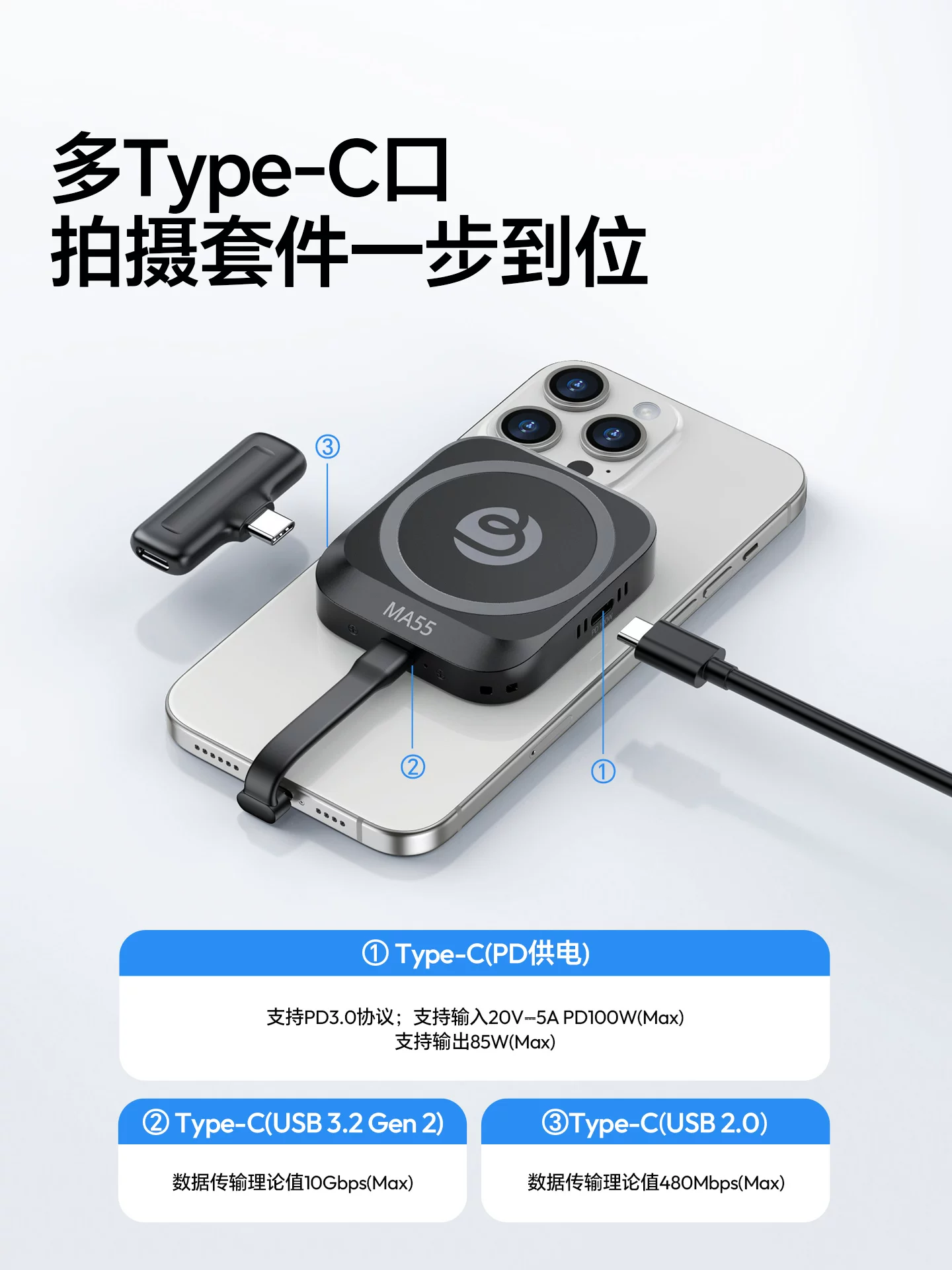 Ulanzi MA55 hộp ổ cứng di động hút từ tính m2 NVMe di động 2.5inch hộp ngoài 2230
