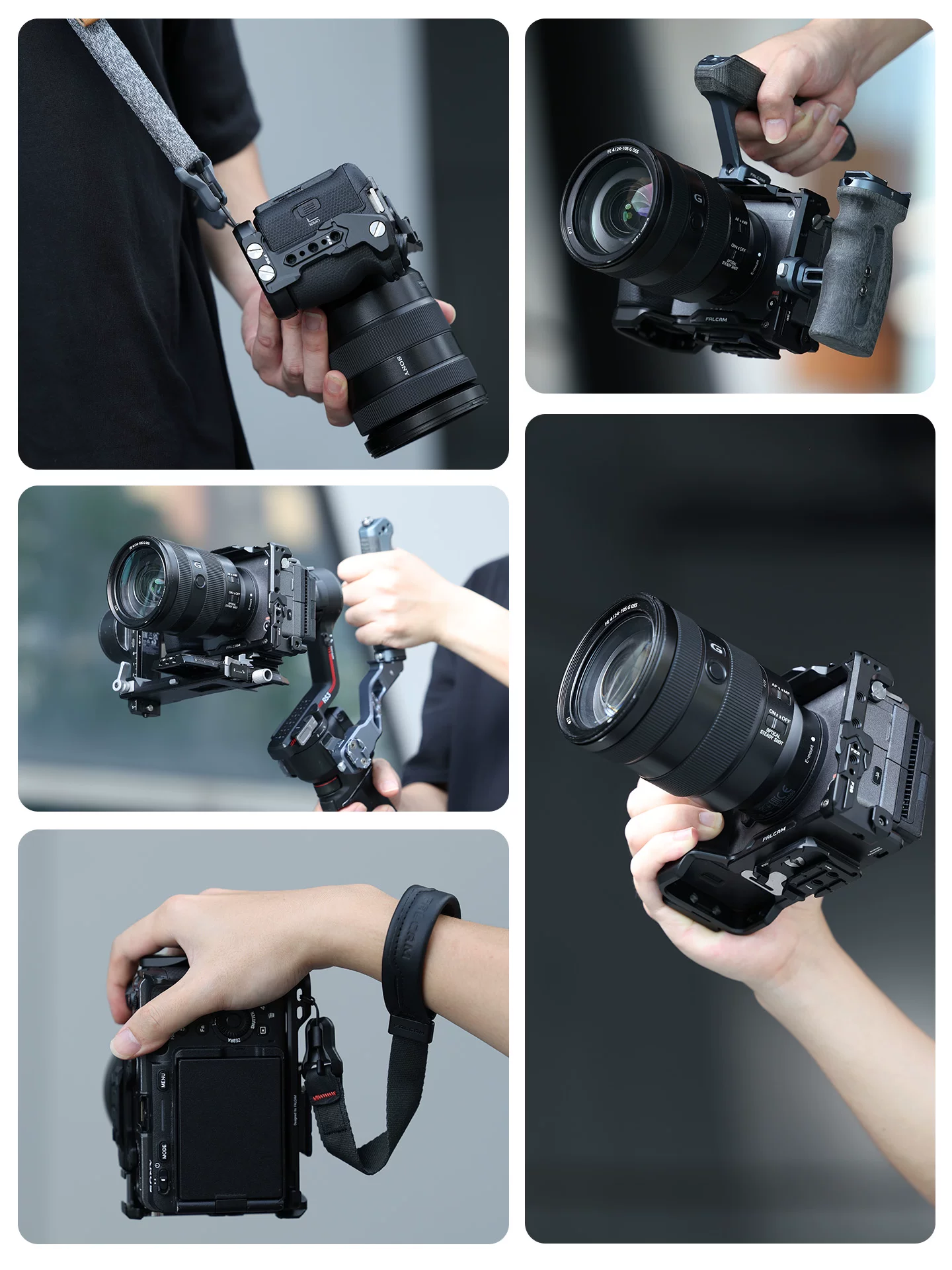 FALCAM Little Falcon Quick Release Camera Cage V3 dành cho nhiếp ảnh, chụp ảnh ngang và dọc, tháo lắp nhanh, chống rơi, tản nhiệt, tương thích với F22/F38/F50, phù hợp với đế tháo nhanh Sony FX3/FX30.