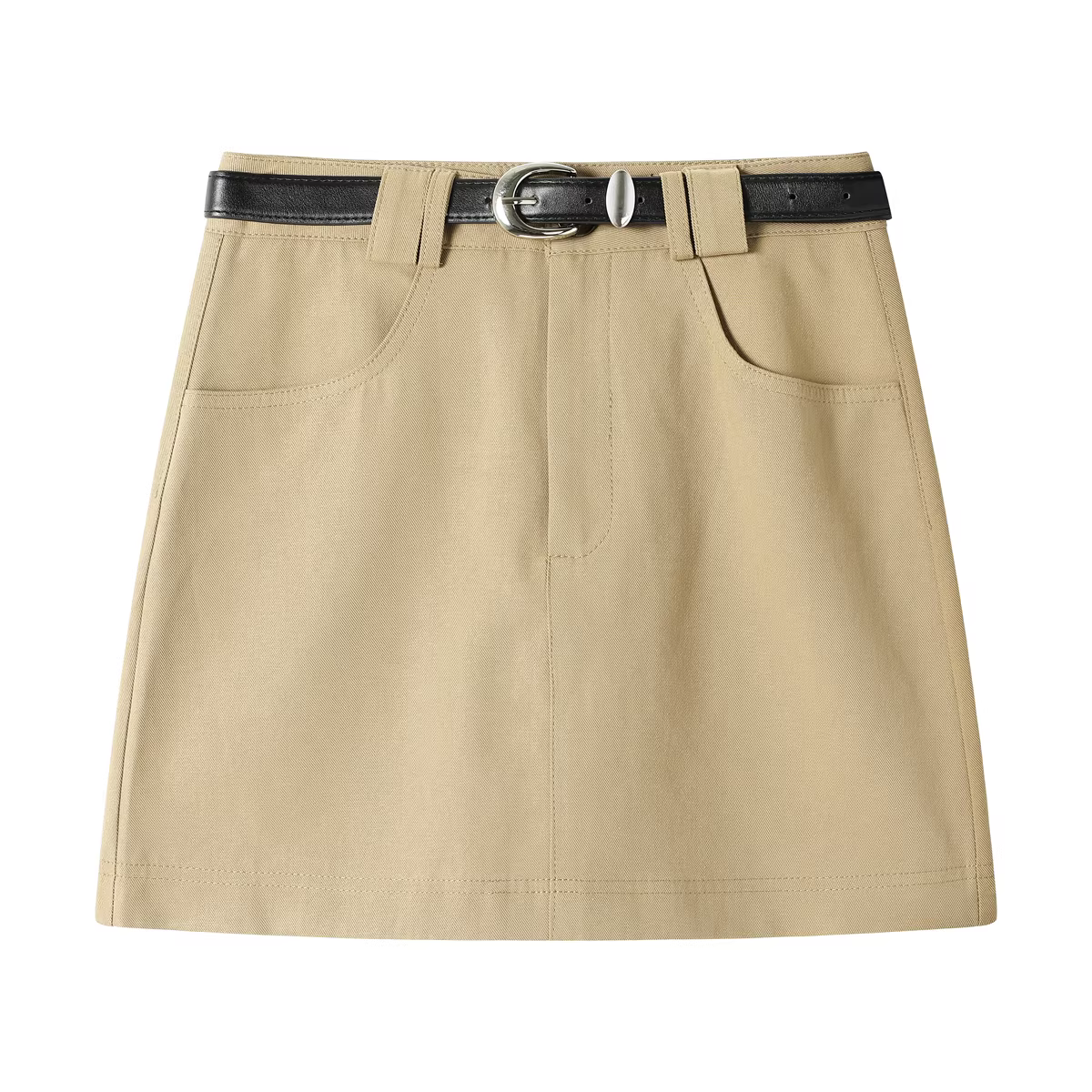 Váy mùa hè mới, kiểu dáng ôm dáng và đa năng, váy ngắn chữ A, thắt lưng thời trang, váy ôm hông cao eo dành cho nữ.