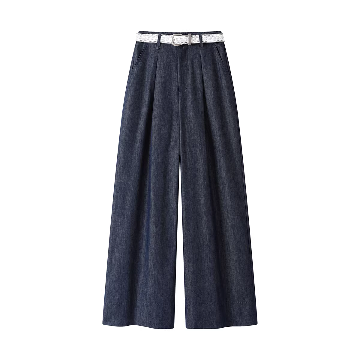 Quần jean dáng rộng cổ điển kiểu Hàn Quốc dành cho nữ, quần dài ống rộng thẳng đa năng cao cấp mùa xuân hè