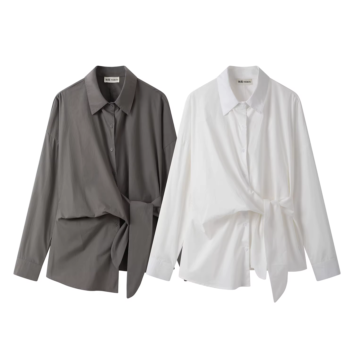 Áo sơ mi dài tay buộc dây kiểu Pháp dành cho nữ, thiết kế mới cho đầu thu, áo độc đáo và sang trọng.