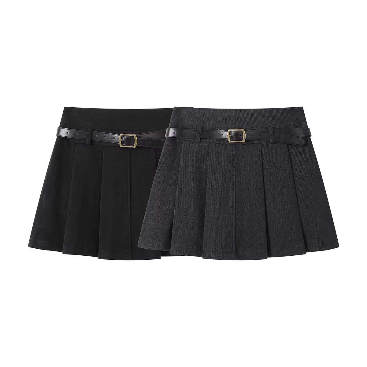 NSROU thiết kế theo phong cách retro váy len xếp ly dành cho nữ mùa thu đông váy ngắn ôm sát dáng chữ A eo cao giảm béo