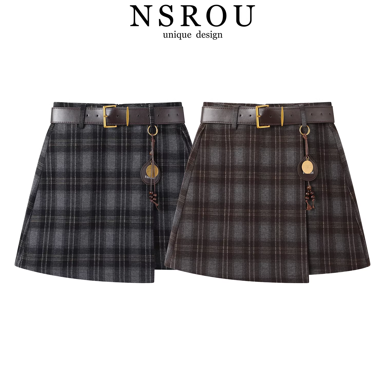váy ngắn kiểu retro plaid jk preppy, váy nửa thân cho nữ, mùa thu đông, cao cấp, rất đẹp, váy xếp ly ôm hông