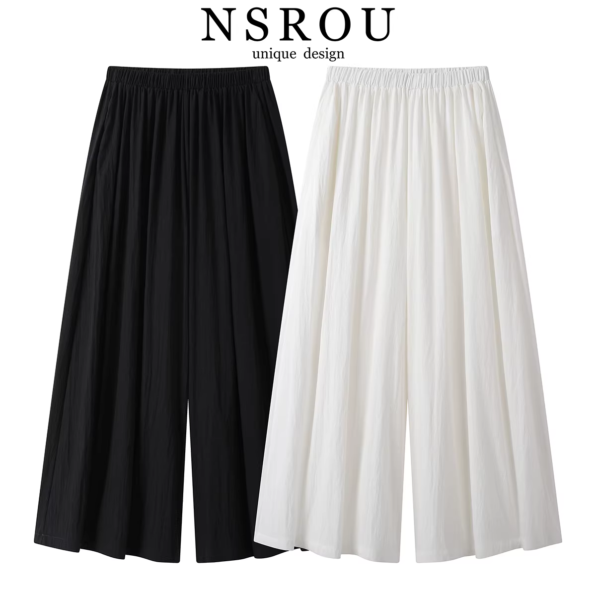 Quần culottes dáng rộng lưng cao kiểu dáng lười biếng dành cho nữ, quần dài chín phần dáng rộng đa năng mùa hè mới, quần Yamamoto.