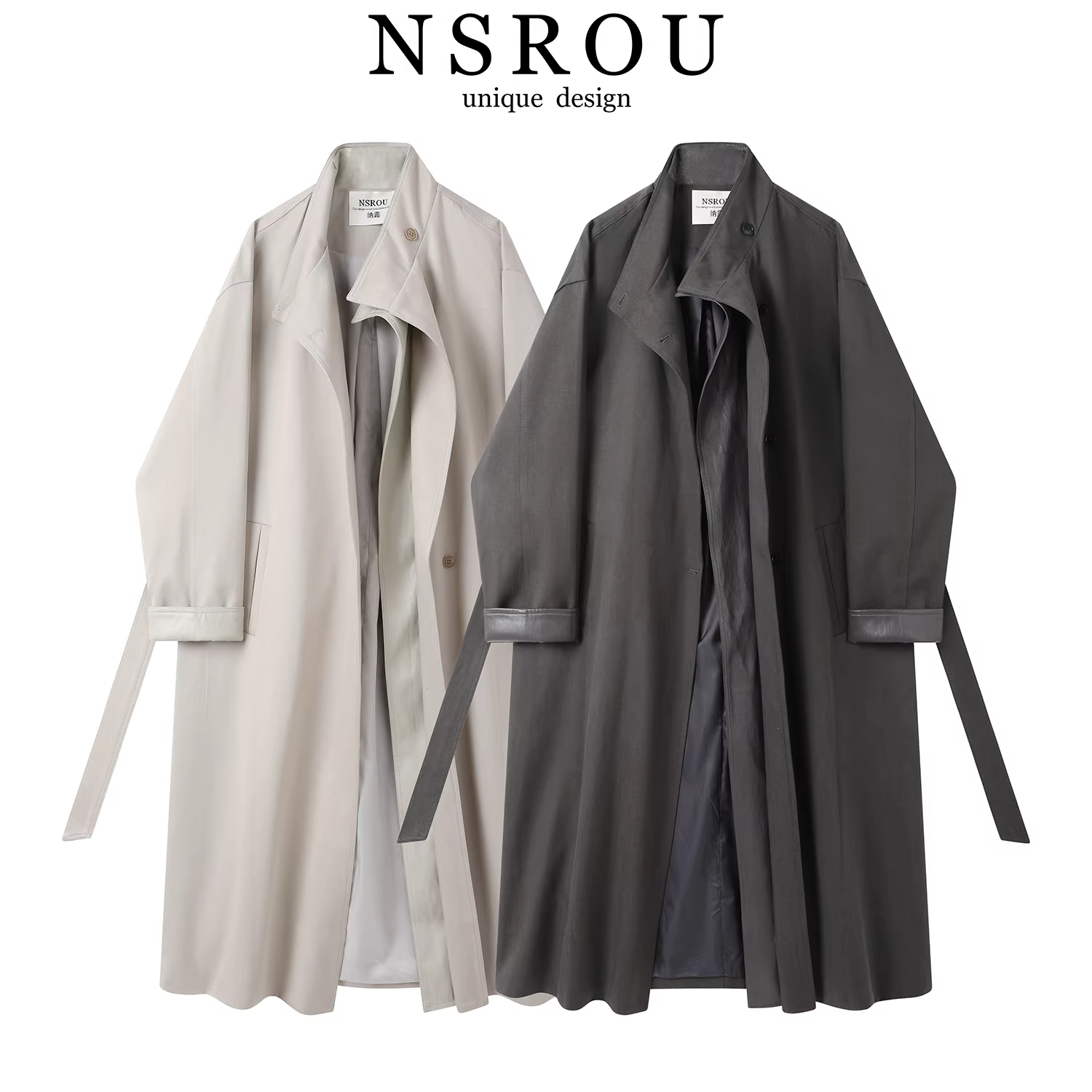 Áo khoác dài kiểu Anh phong cách Hàn Quốc có cổ đứng dành cho nữ, áo khoác thời trang cao cấp và thanh lịch mới mùa thu năm nay.