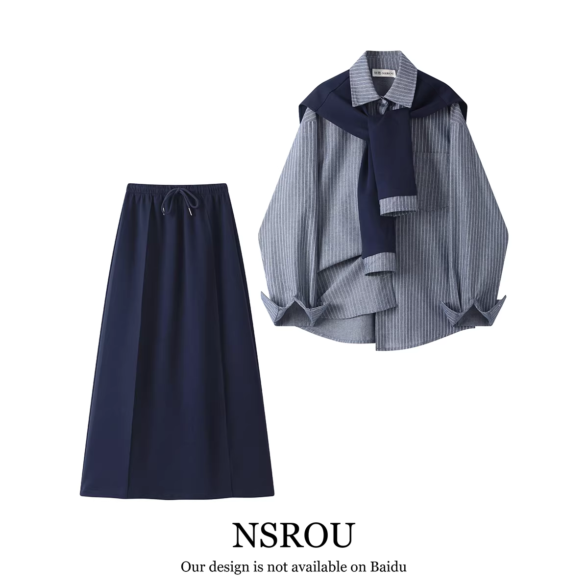 Trang phục giảm tuổi dựa trên muối đầu xuân thu, bộ váy xẻ tà, khăn choàng, áo sơ mi, bộ đồ hai mảnh thường ngày dành cho nữ