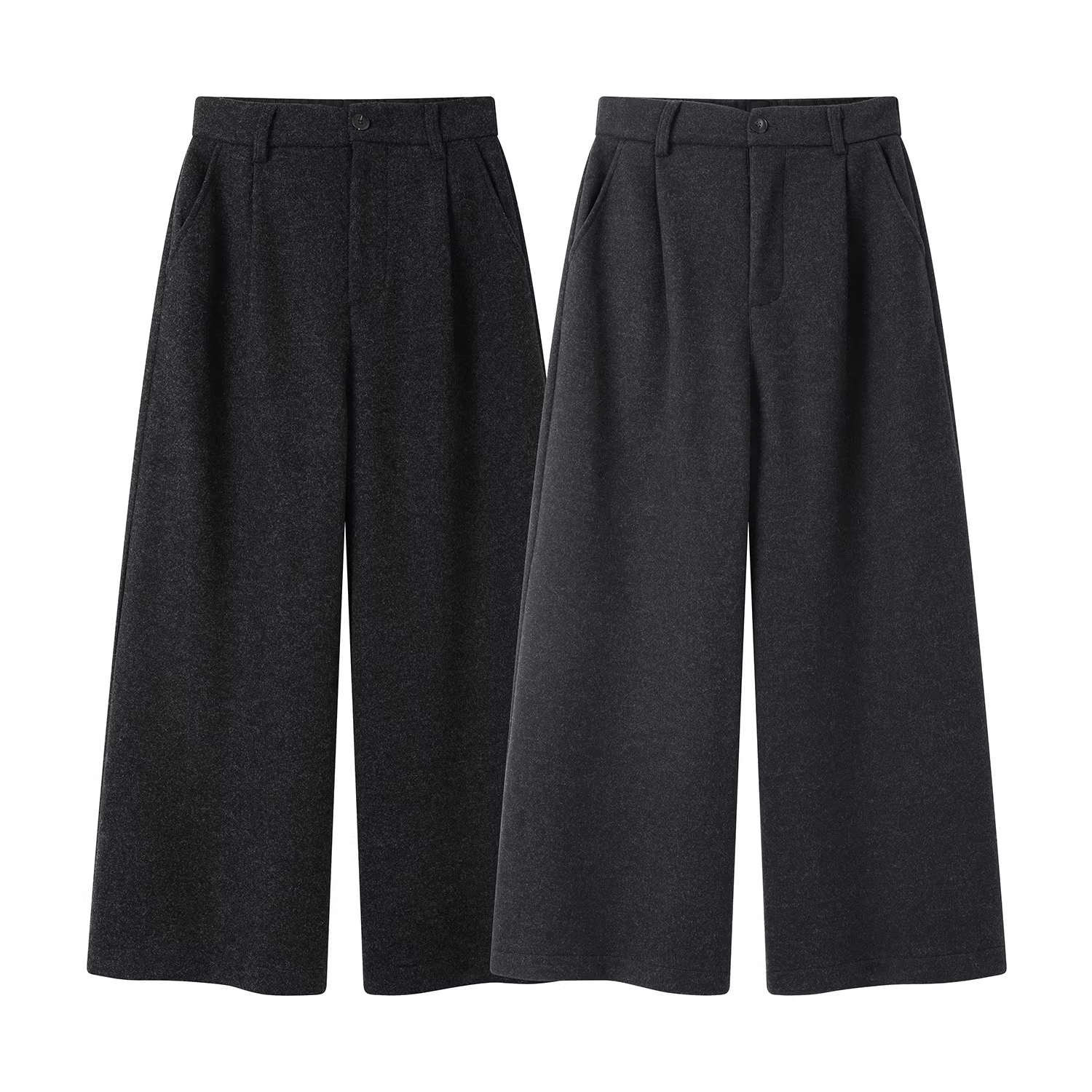 Quần ống rộng bằng len lưng cao cổ điển kiểu Mỹ dành cho nữ, quần short dáng chữ A dáng rộng đa năng, mùa thu đông, quần ống loe