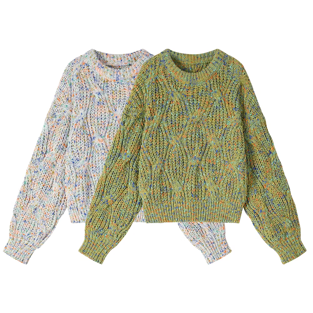 Áo len dệt kim kiểu Pháp cổ điển mềm mại và thoải mái dành cho nữ, thiết kế dáng ôm tôn dáng, phong cách mùa thu đông.