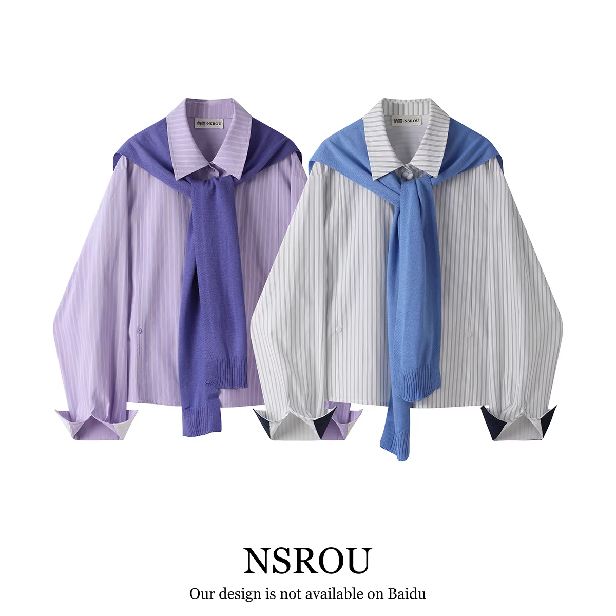 Áo khoác sơ mi sọc ngắn tay cao cấp phong cách Hàn Quốc dành cho nữ trong mùa xuân và mùa thu dành cho người có vóc dáng nhỏ nhắn.