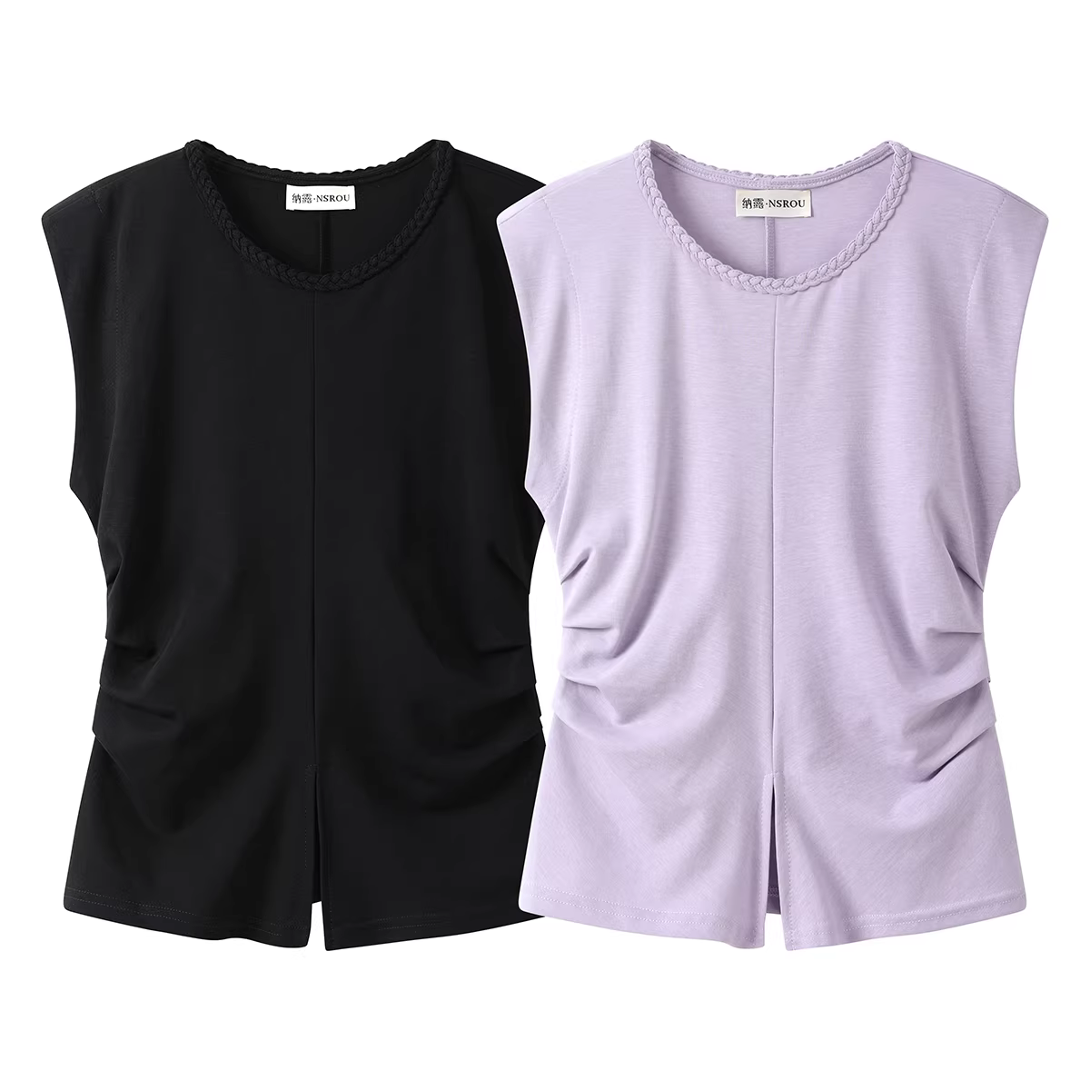 Áo thun dệt kim không tay kiểu dáng Hàn Quốc dành cho nữ, áo sơ mi cơ bản màu trơn vừa vặn mùa hè mới