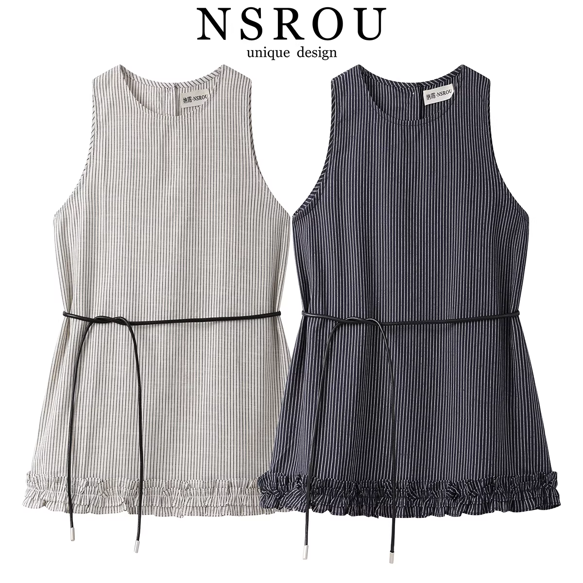 Áo vest dáng rộng thiết kế cổ điển, tôn dáng, dành cho nữ, mùa hè, dài ngang hông, kẻ sọc, kiểu dáng thanh lịch