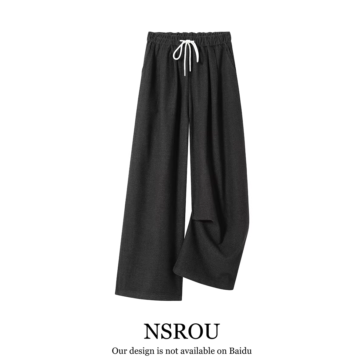 Quần dài dáng rộng lưng cao, chất liệu mềm mại, kiểu dáng retro, thiết kế suông rộng, tôn dáng, dành cho nữ, mùa thu.