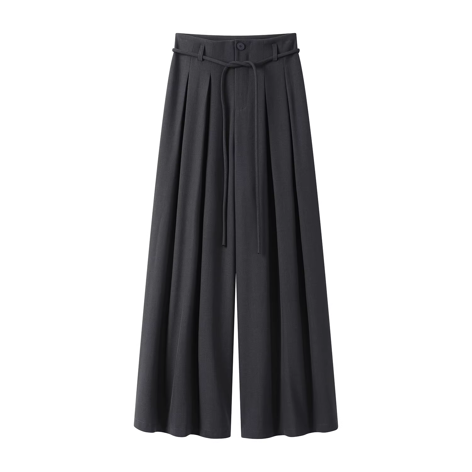 Quần dài dáng rộng đa năng phong cách retro Hàn Quốc dành cho nữ, quần ống đứng lưng cao mới đầu thu, quần dài đến sàn