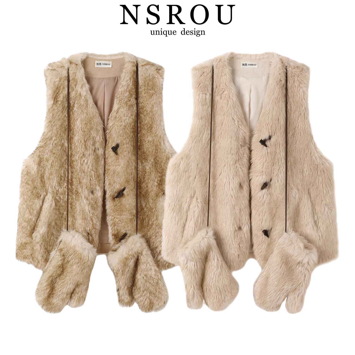 Áo khoác ngắn len cừu phong cách Pháp độc đáo và siêu xinh dành cho nữ, áo vest tích hợp lông thú cao cấp mùa đông.