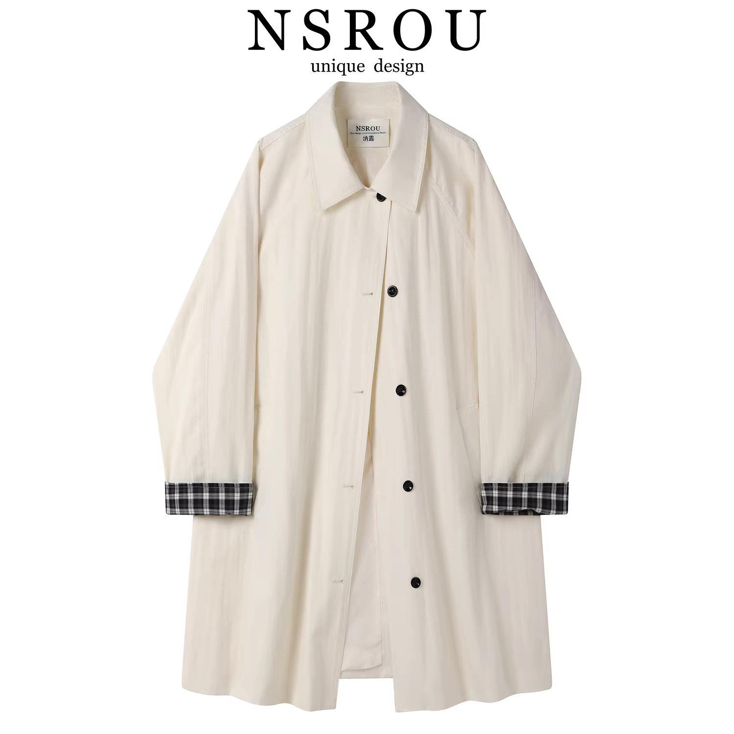 Áo khoác dài kiểu Anh cổ điển mùa thu sớm dành cho nữ, áo khoác chắp vá phong cách Hàn Quốc cao cấp và siêu phong cách.