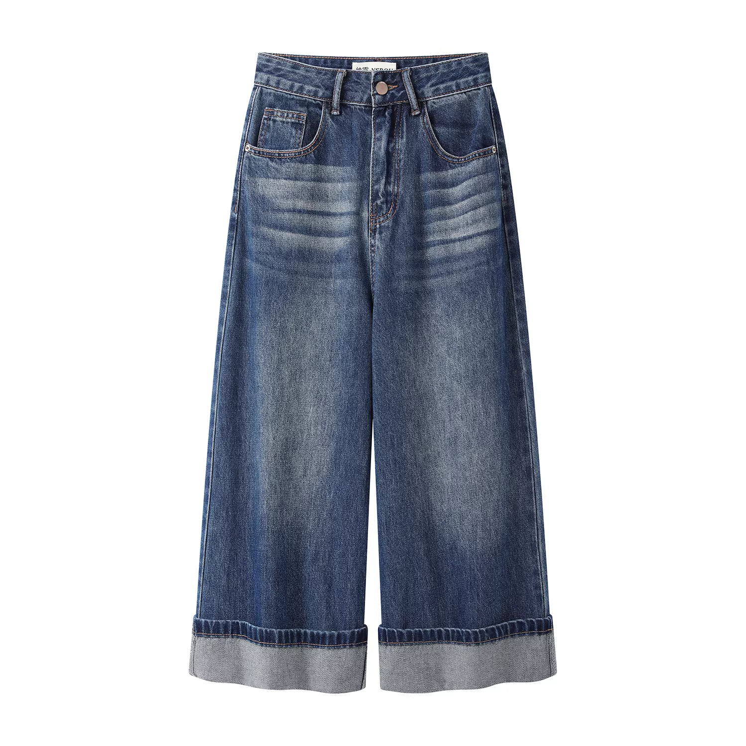 Quần jean nữ kiểu dáng cổ điển Mỹ, cạp cao, ống rộng, dáng suông, tôn dáng, mới mùa hè