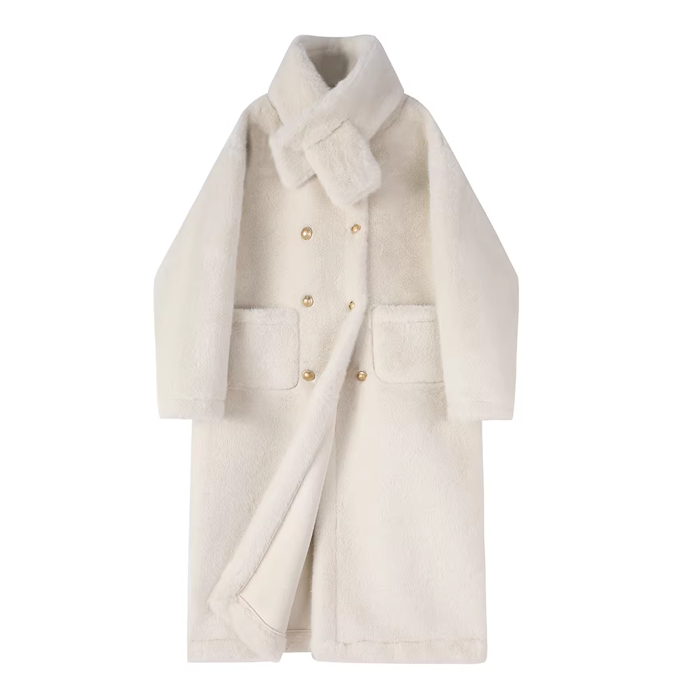 Áo khoác lông thú phong cách Hàn Quốc dành cho nữ, mùa đông 2025, áo khoác lông dày dài cao cấp mới