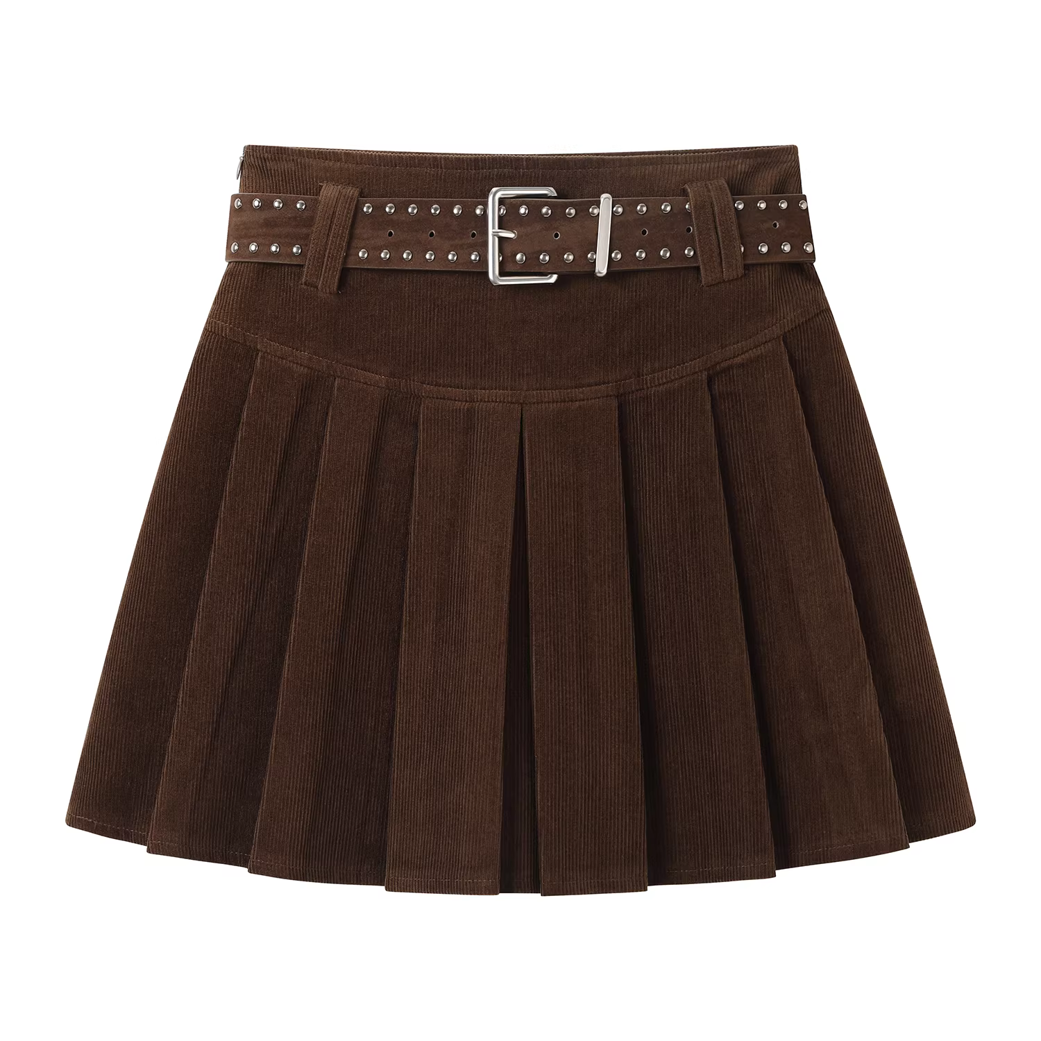 Chân váy xếp ly màu nâu cao cấp, thanh lịch, phong cách cổ điển dành cho nữ, chân váy bút chì dáng chữ A cạp cao, tôn dáng mùa thu.