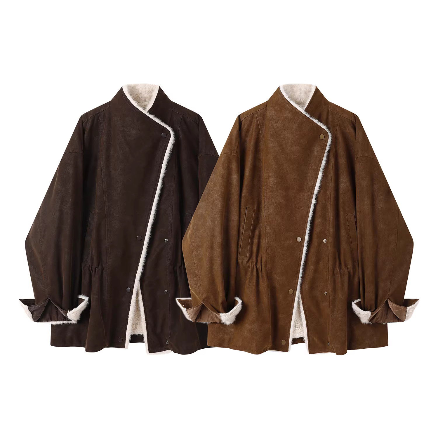 Áo khoác da dài vừa cổ điển Melard dành cho nữ, mùa đông, áo khoác cotton parka độc đáo và sành điệu.