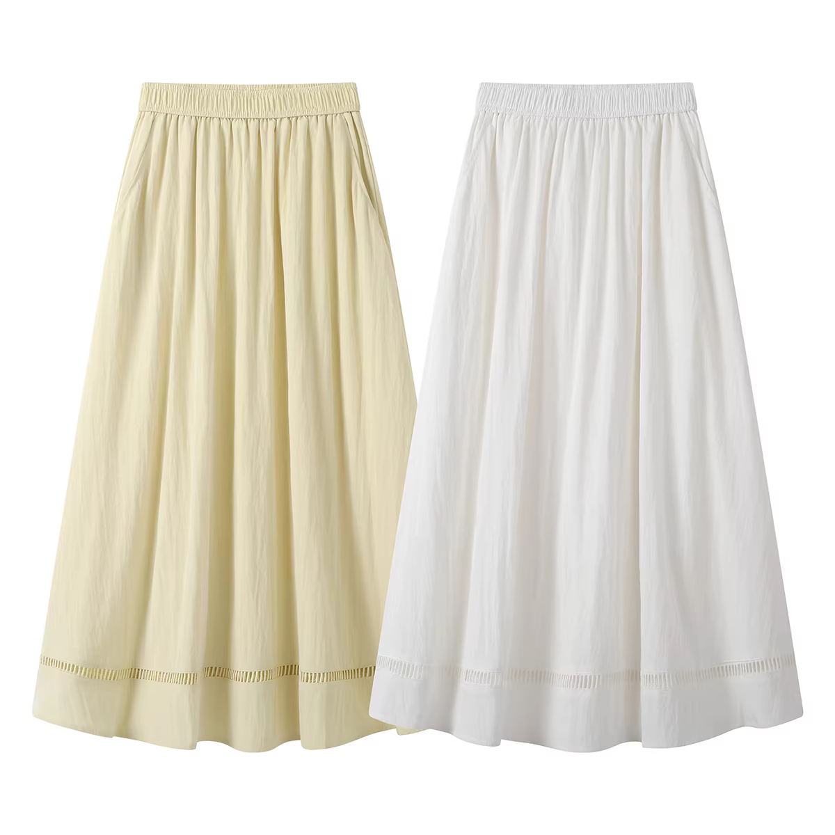 Váy ren trắng kiểu Pháp thanh lịch dành cho nữ, váy chữ A ngọt ngào và đa năng mùa hè.