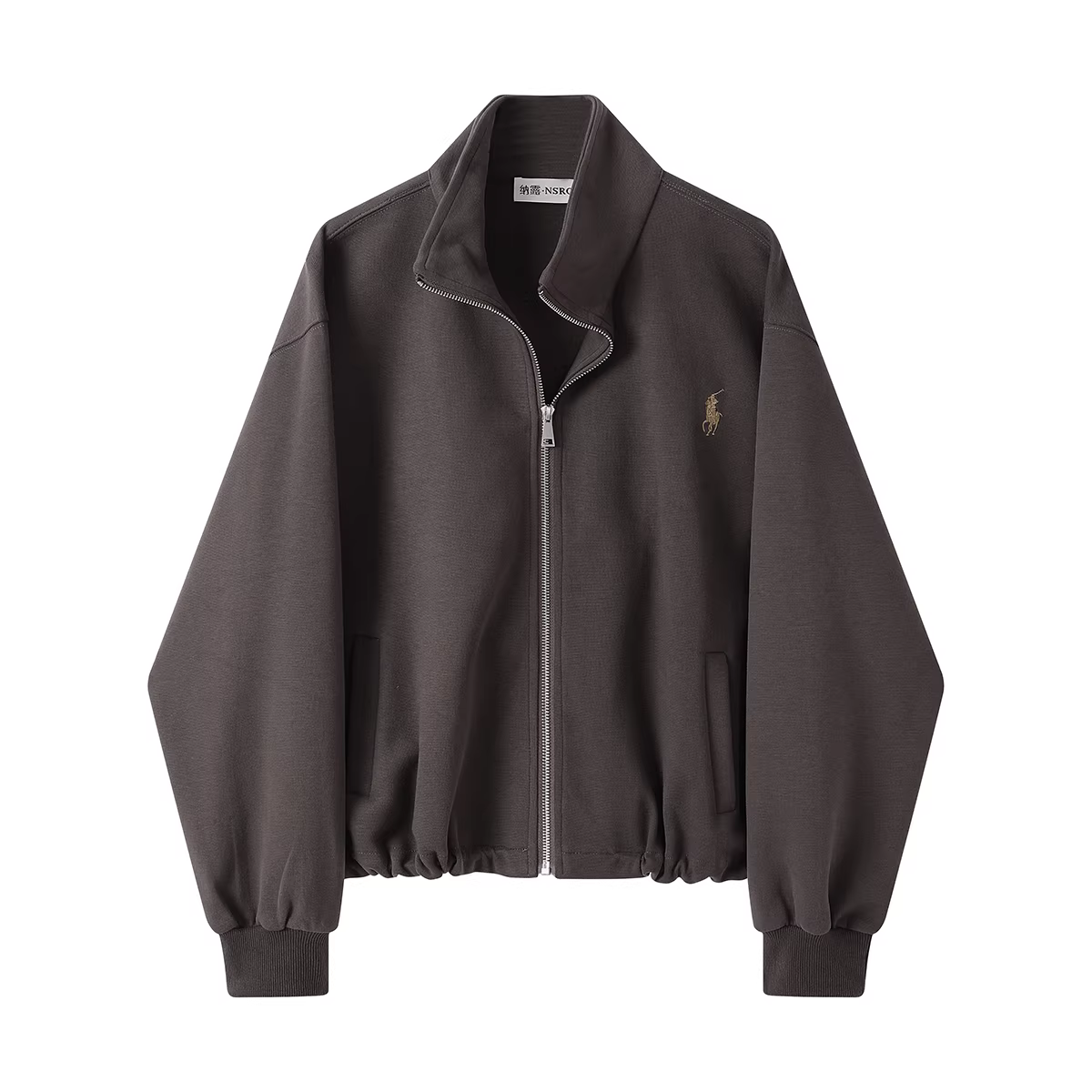 NSROU áo khoác ngắn kiểu dáng cổ điển giản dị dành cho nữ mùa xuân thu áo cardigan dài tay có khóa kéo cao cấp