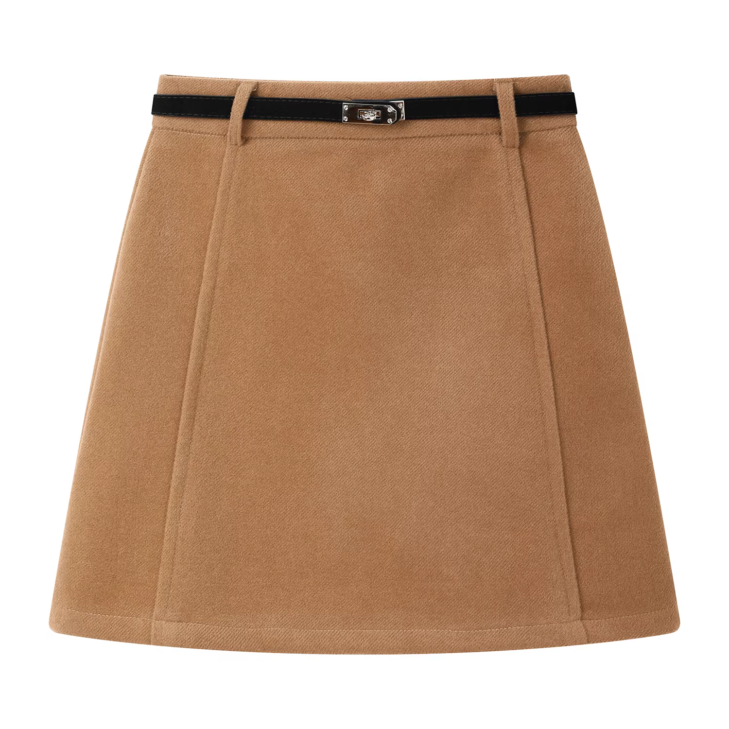 NSROU váy len dày eo cao giảm béo váy ngắn dành cho nữ mùa thu đông váy bút chì chữ A màu mơ