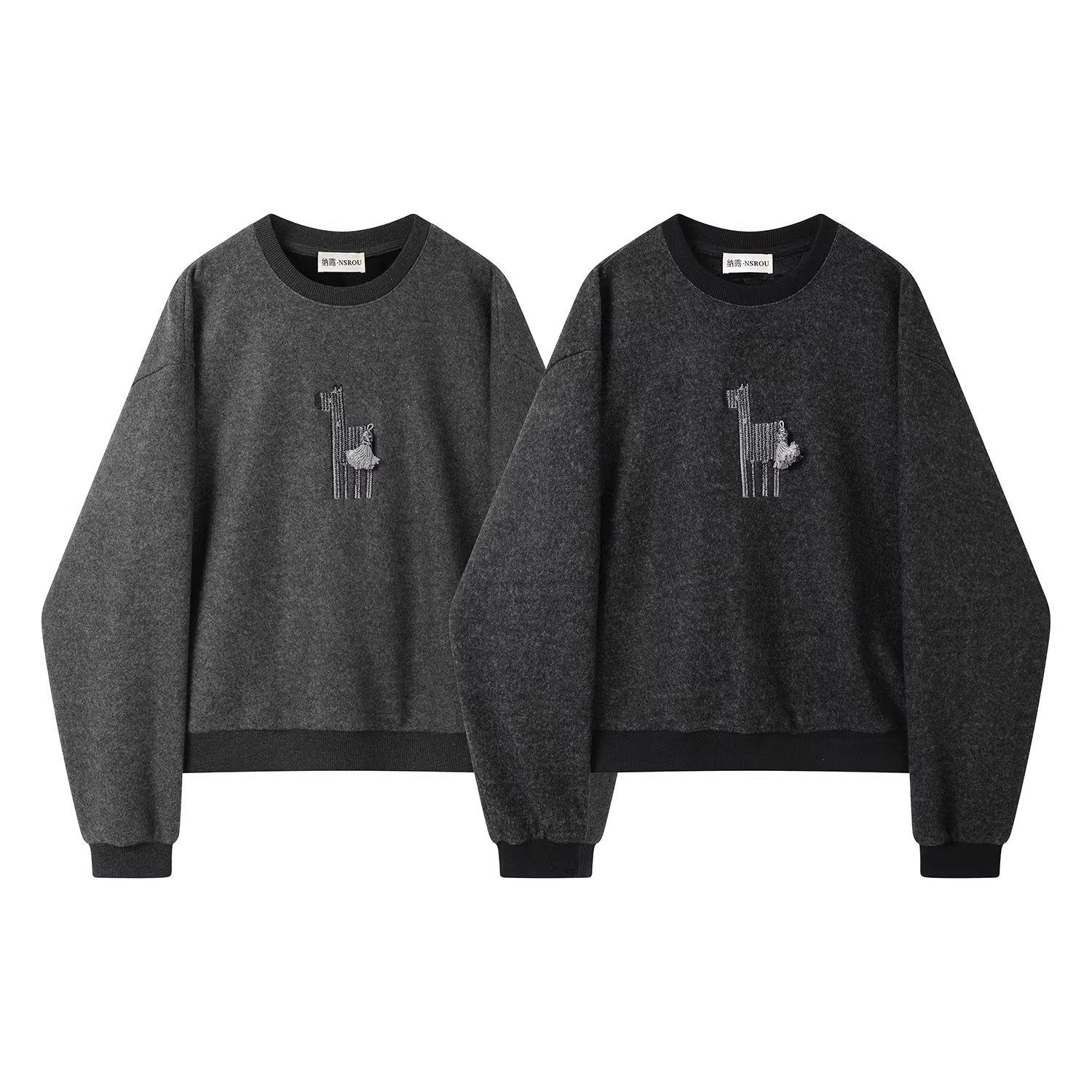 Áo len lông cừu cổ tròn thêu hoạt hình cổ điển Hàn Quốc dành cho nữ, kiểu dáng thời trang và trẻ trung, áo dài tay đa năng cho mùa thu đông.