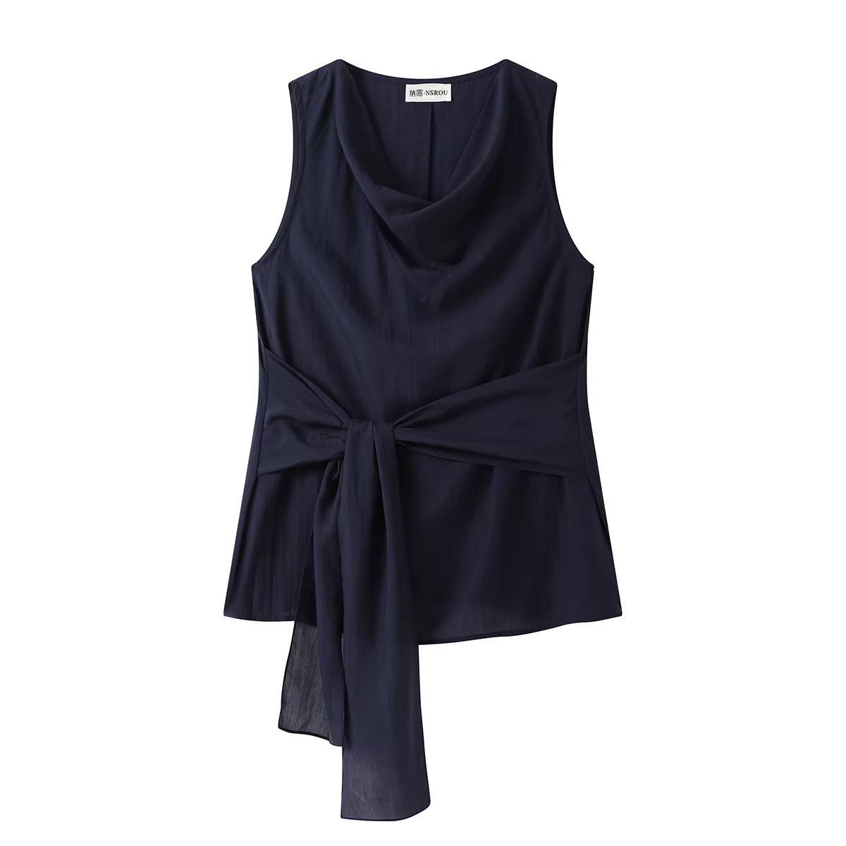 Áo sơ mi cổ bèo nhẹ nhàng kiểu Pháp dành cho nữ, áo ba lỗ thắt eo thon gọn kiểu mới mùa hè.