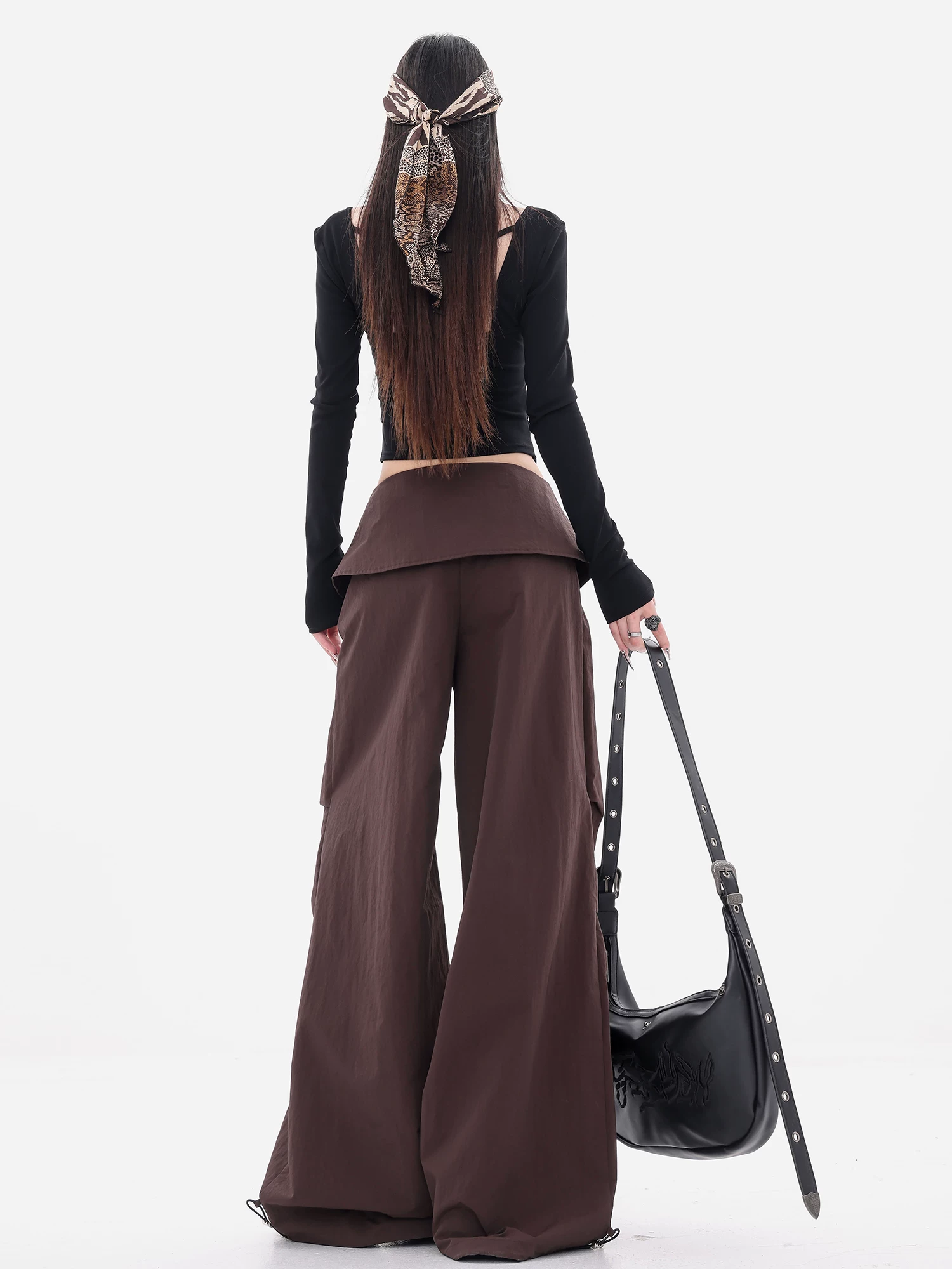 ABWEAR tái tạo lại trang phục công sở - quần jogger cargo có dây rút độc đáo dành cho nữ, rộng rãi và đa năng, quần dài kiểu lính dù thoải mái.