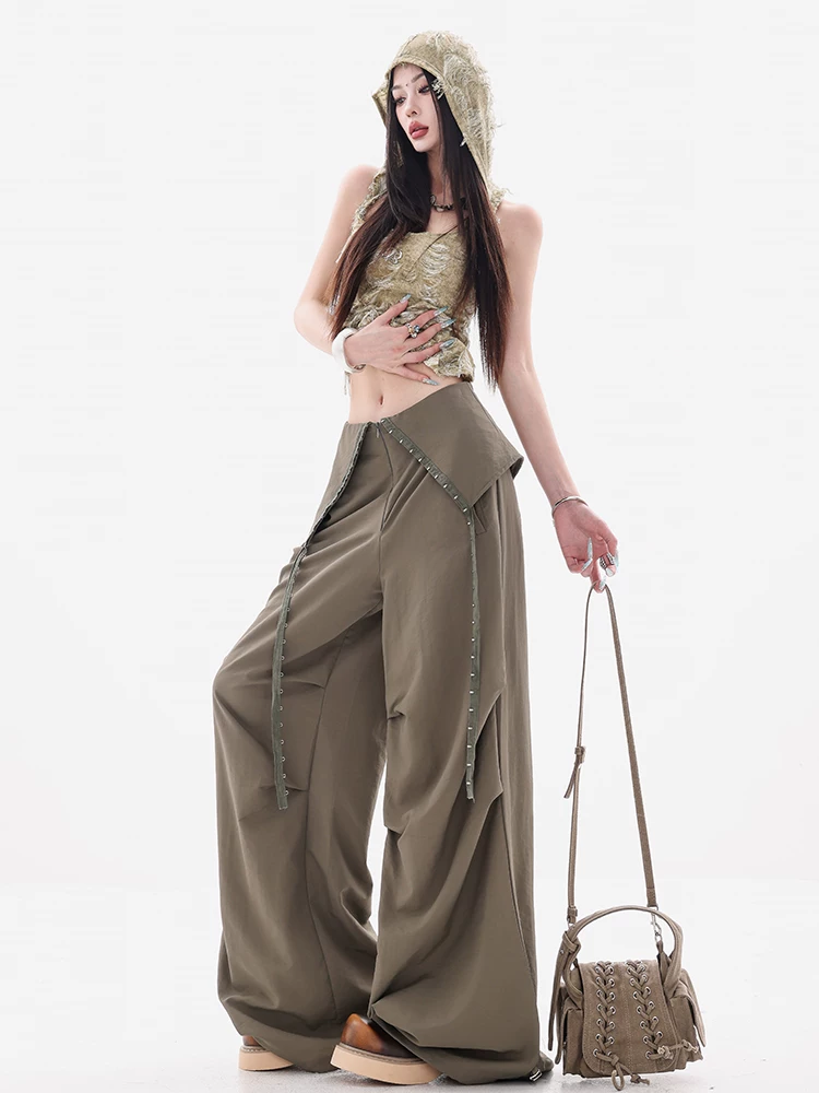 ABWEAR định nghĩa lại quần áo công sở - quần công sở kiểu Mỹ nguyên bản dành cho nữ, cạp cao, tôn dáng, rộng rãi, quần ống rộng kiểu lính dù
