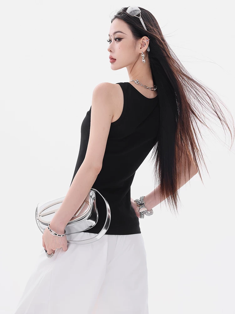Thiết kế nhân vật ABWEAR-áo vest thiết kế đinh tán bằng kim loại nguyên bản dành cho nữ, áo không tay vừa vặn