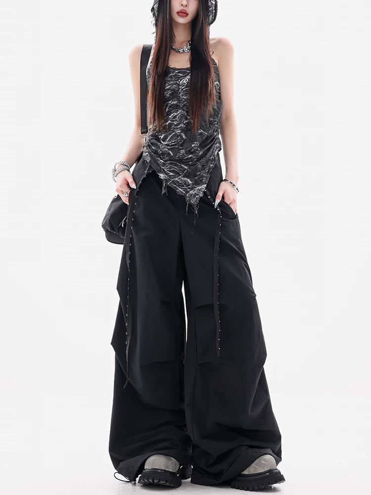 ABWEAR định nghĩa lại quần áo bảo hộ lao động - quần bảo hộ lao động màu đen kiểu Mỹ nguyên bản dành cho nữ, dáng rộng, nhanh khô, tôn dáng, quần lính dù ống rộng