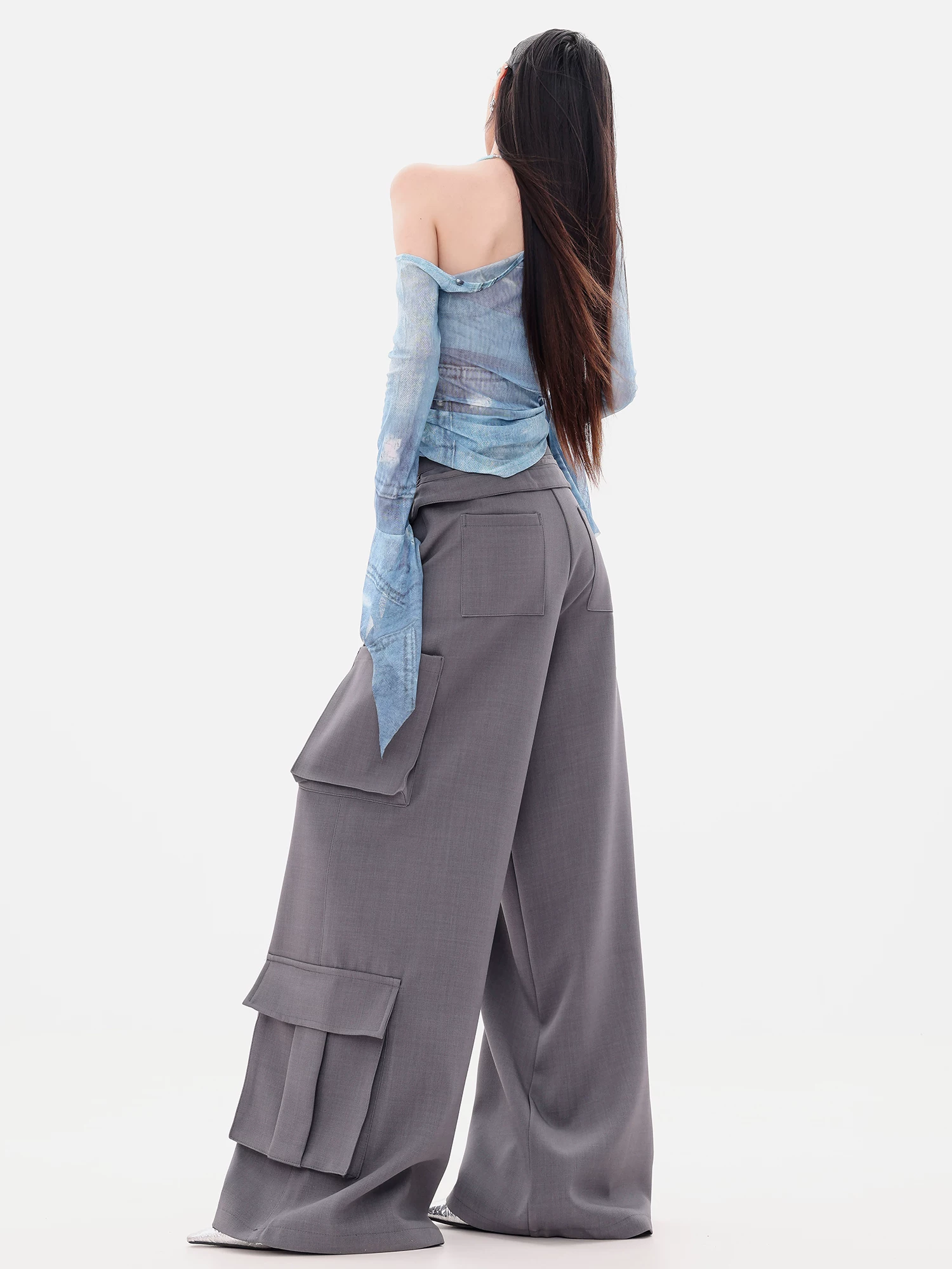 ABWEAR Phong cách Anh - Quần ống rộng buộc dây cao cấp phong cách Hàn Quốc nguyên bản dành cho nữ, quần công sở tôn dáng