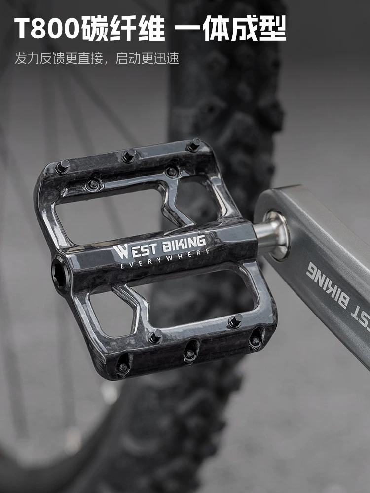 Bàn đạp xe đạp sợi carbon West Rider xe đạp đường núi siêu nhẹ ba ổ trục bàn đạp trục hợp kim titan