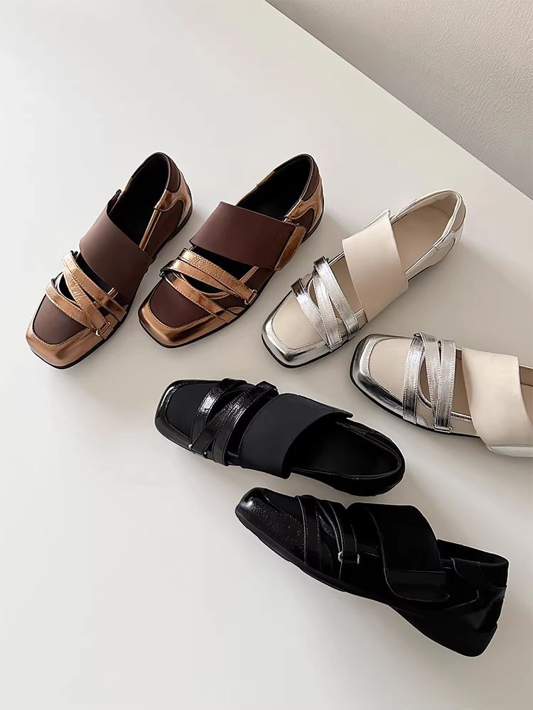 Phiên bản da cừu ~ giày múa ba lê cao cấp dành cho nữ, thiết kế da thật kiểu Pháp, giày thể thao thông thường thời trang