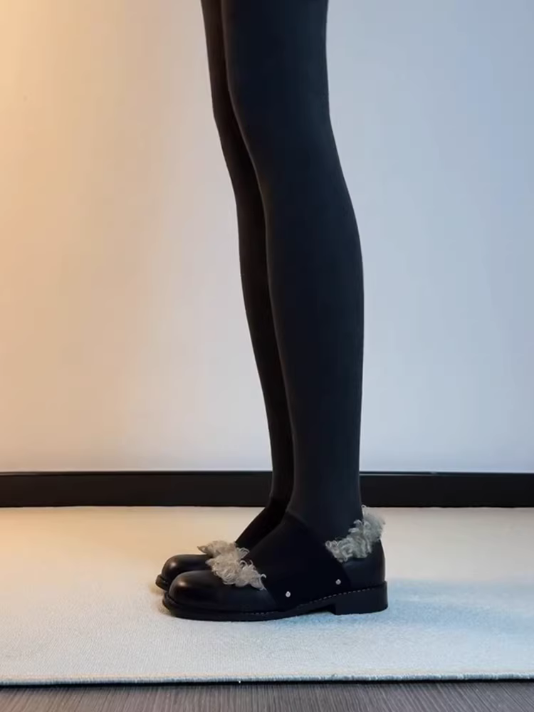 Phiên bản da cừu ~ Thiết kế quai đơn độc đáo, giày nữ đế thấp thời trang và sành điệu, giày Mary Jane đa năng để đi làm.