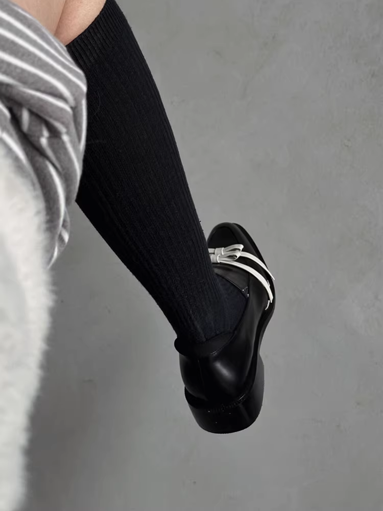 Phiên bản da cừu ~ Giày derby cao cấp phong cách Anh dành cho nữ, giày lười da thật đế thấp kiểu Pháp, giày da nhỏ có nơ