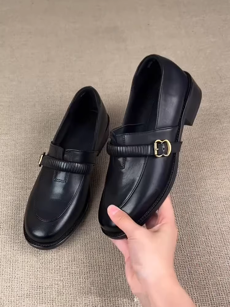 Phiên bản da cừu ~ Giày lười đế mềm kiểu cổ điển kiểu Pháp dành cho nữ, giày da nhỏ thời trang, thanh lịch, đa năng