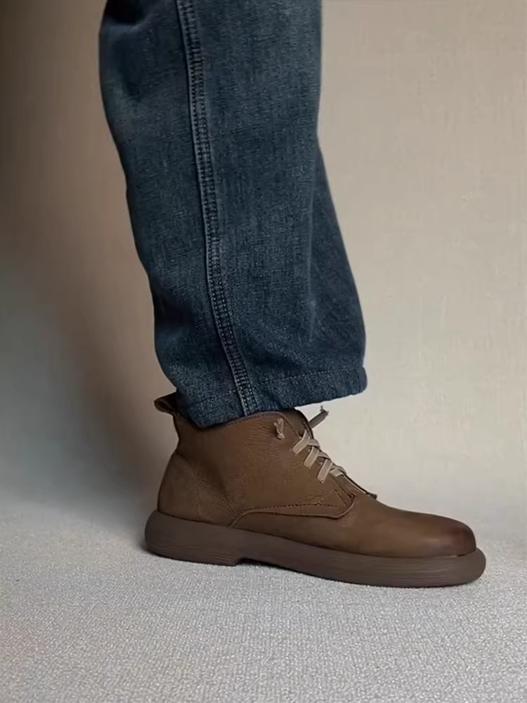 Phiên bản da bò~ Giày bốt Martin da thật phong cách Anh quốc cổ điển, kiểu dáng nghệ thuật, đế mềm, đa năng, buộc dây, dành cho nữ.