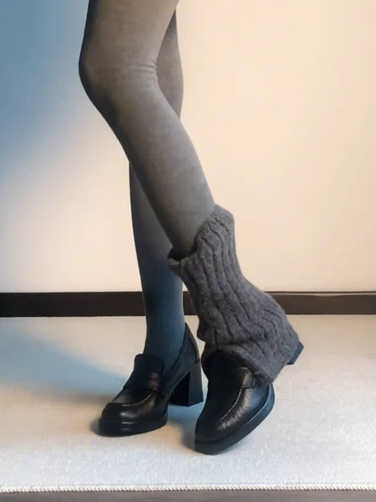 Phiên bản da cừu ~ Giày cao gót đi làm đa năng kiểu Pháp dành cho nữ, giày lười da thật tối giản kiểu slip-on, giày da nhỏ thanh lịch.