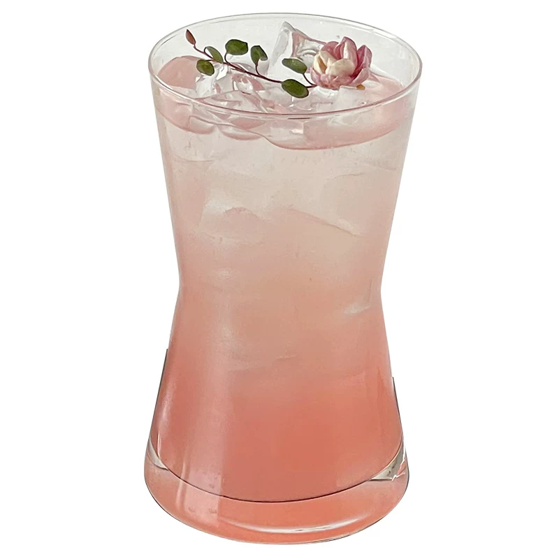 Cốc thủy tinh trong suốt kiểu Trung Quốc có đường viền hình phễu, cốc hơi thon gọn ở phần eo, dùng cho trà và rượu, cốc pha chế lạnh, cốc đựng đồ uống, cốc đựng nước trái cây, cốc đựng nước có ga.