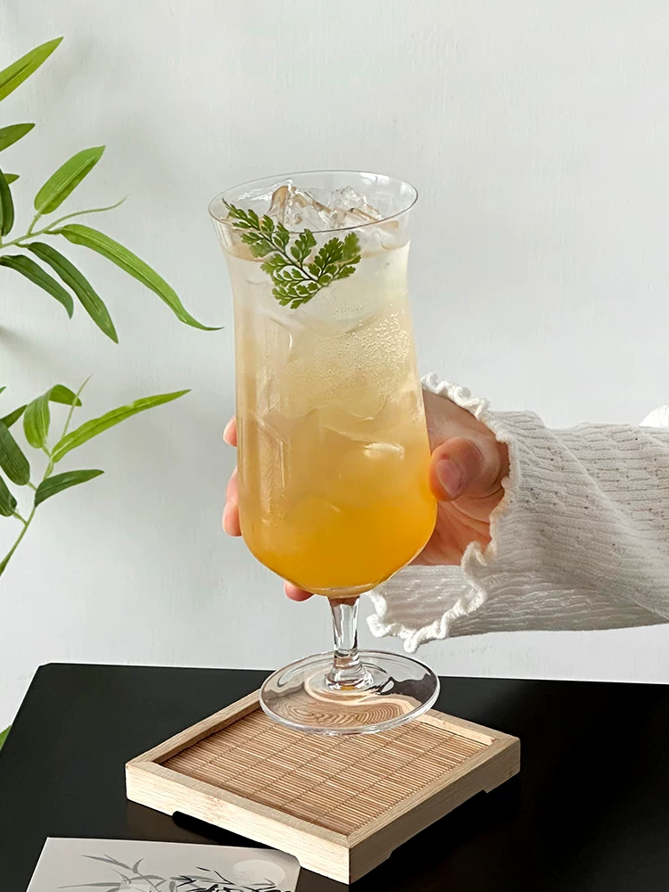 Ly thủy tinh cao kiểu Trung Quốc, ly có giá trị thẩm mỹ cao, ly cocktail, ly rượu, ly nước ép, ly nước có ga, ly đựng đồ uống.