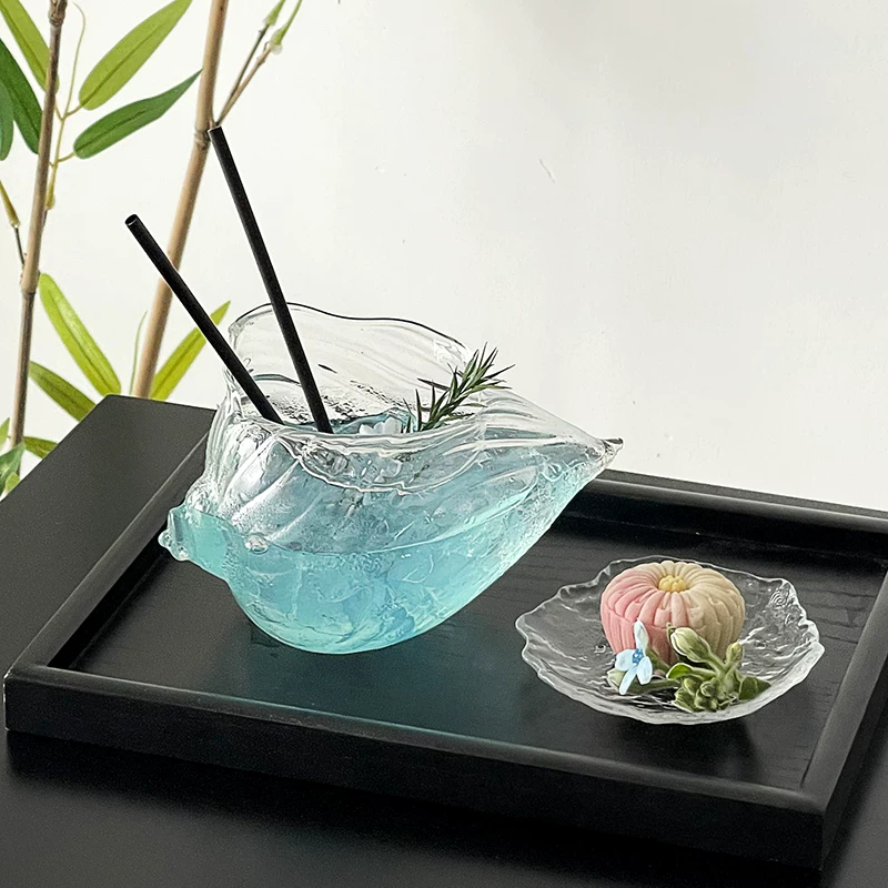 Ly hình vỏ sò thiết kế độc đáo, ly cocktail sáng tạo và cá nhân hóa, ly vỏ sò thẩm mỹ cao, ly rượu vang hơi say, ly thủy tinh.