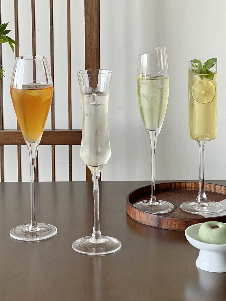 Ly rượu sâm panh cao kiểu Trung Quốc mới, ly trà lạnh sáng tạo, ly đồ uống đặc biệt, ly cocktail, ly trà lạnh